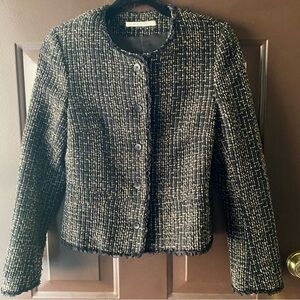 Vote Femme Elegant Black Tweed Blazer
